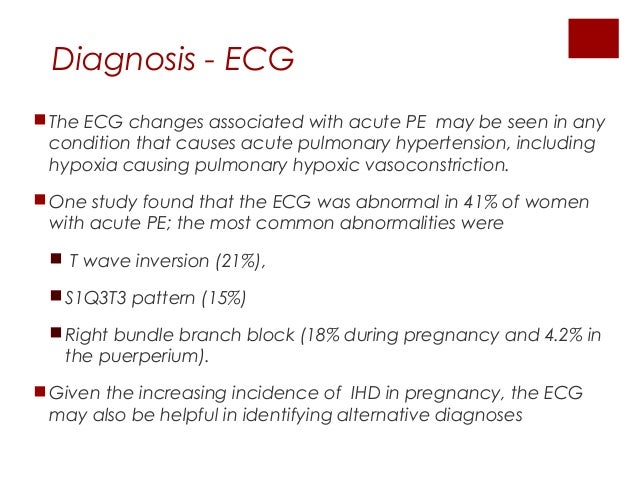 Pulmonary Embolism In Pregnant Women